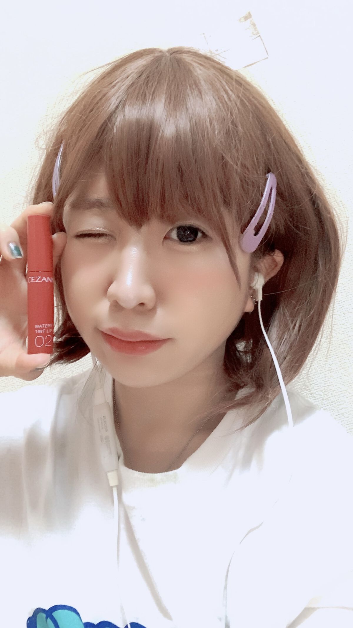 ウォータリーティントリップ 02 コーラルレッド/CEZANNE/リップティントを使ったクチコミ（2枚目）