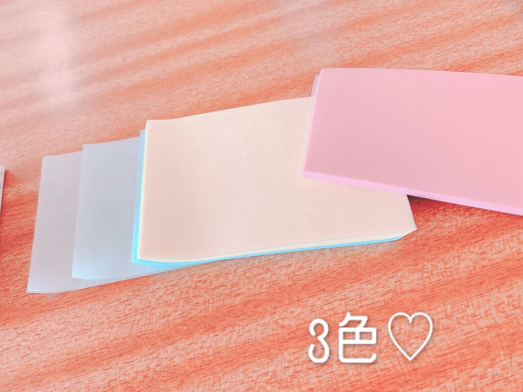 3色あぶらとり紙 彩/DAISO/あぶらとり紙を使ったクチコミ(4枚目)