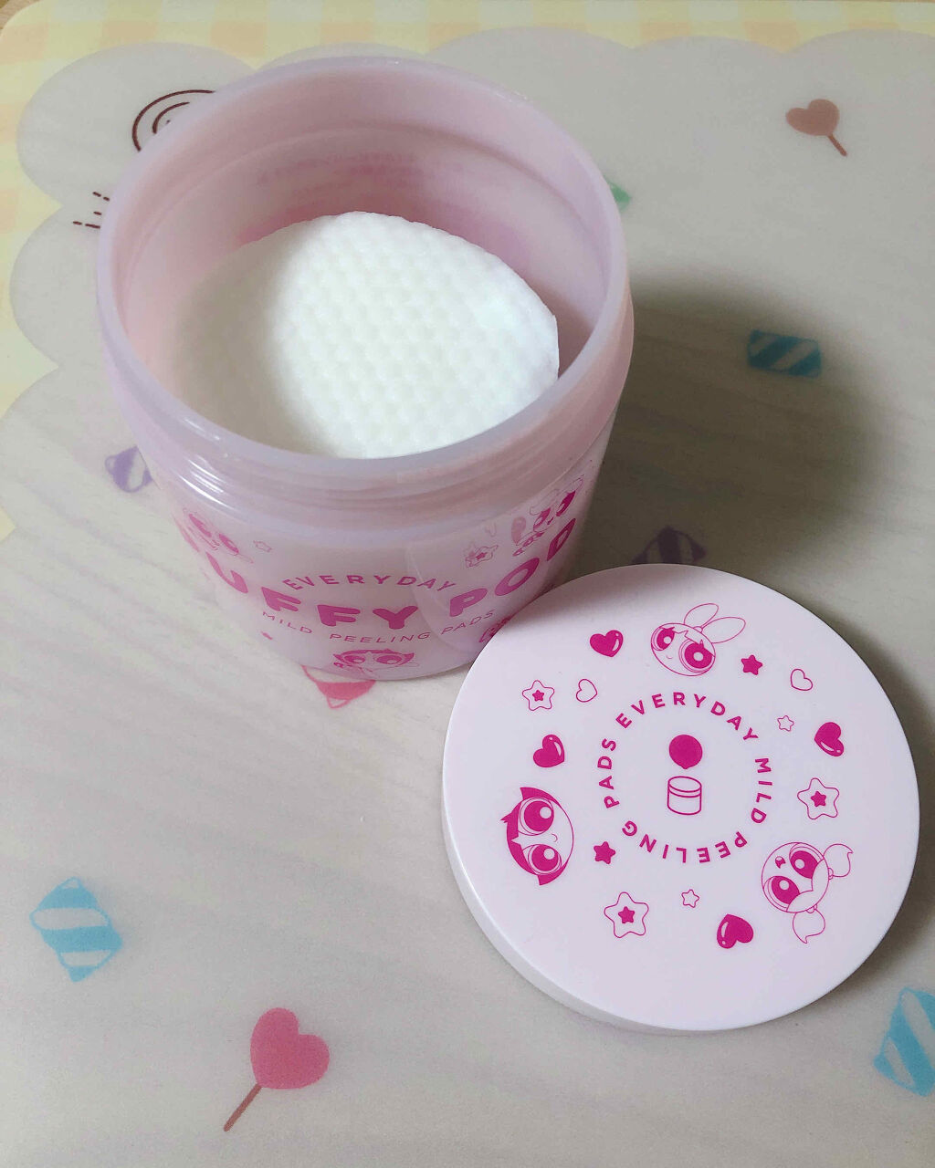 マイルドピーリングパッド パワーパフ ガールズ デザイン/PUFFY POD/トナーパッドを使ったクチコミ（2枚目）