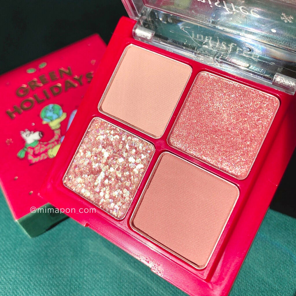 エアリー トゥインクル アイパレット 2021 Green Holidays Edition/innisfree/アイシャドウパレットを使ったクチコミ(3枚目)