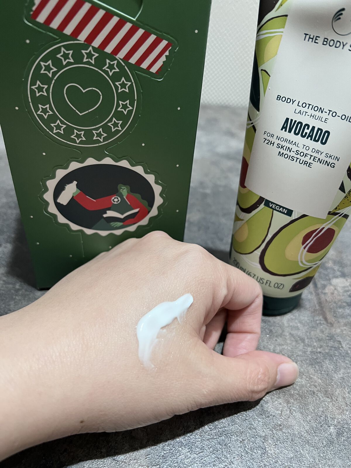 オイルイン ボディローション アボカド/THE BODY SHOP/ボディローションを使ったクチコミ（2枚目）