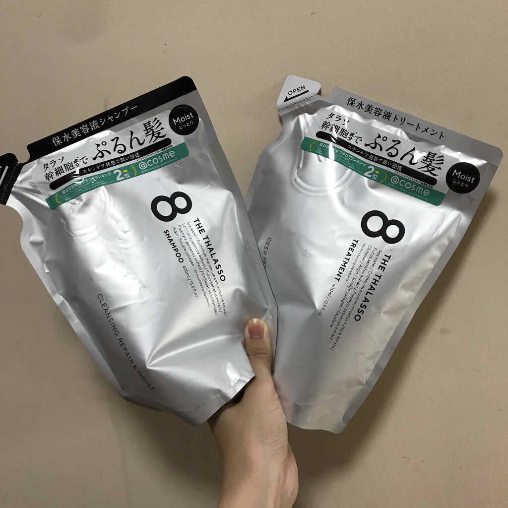 [旧商品]クレンジングリペア＆モイスト 美容液シャンプー／ディープリペア＆アクアモイスト 美容液トリートメント/エイトザタラソ/市販シャンプーを使ったクチコミ（1枚目）
