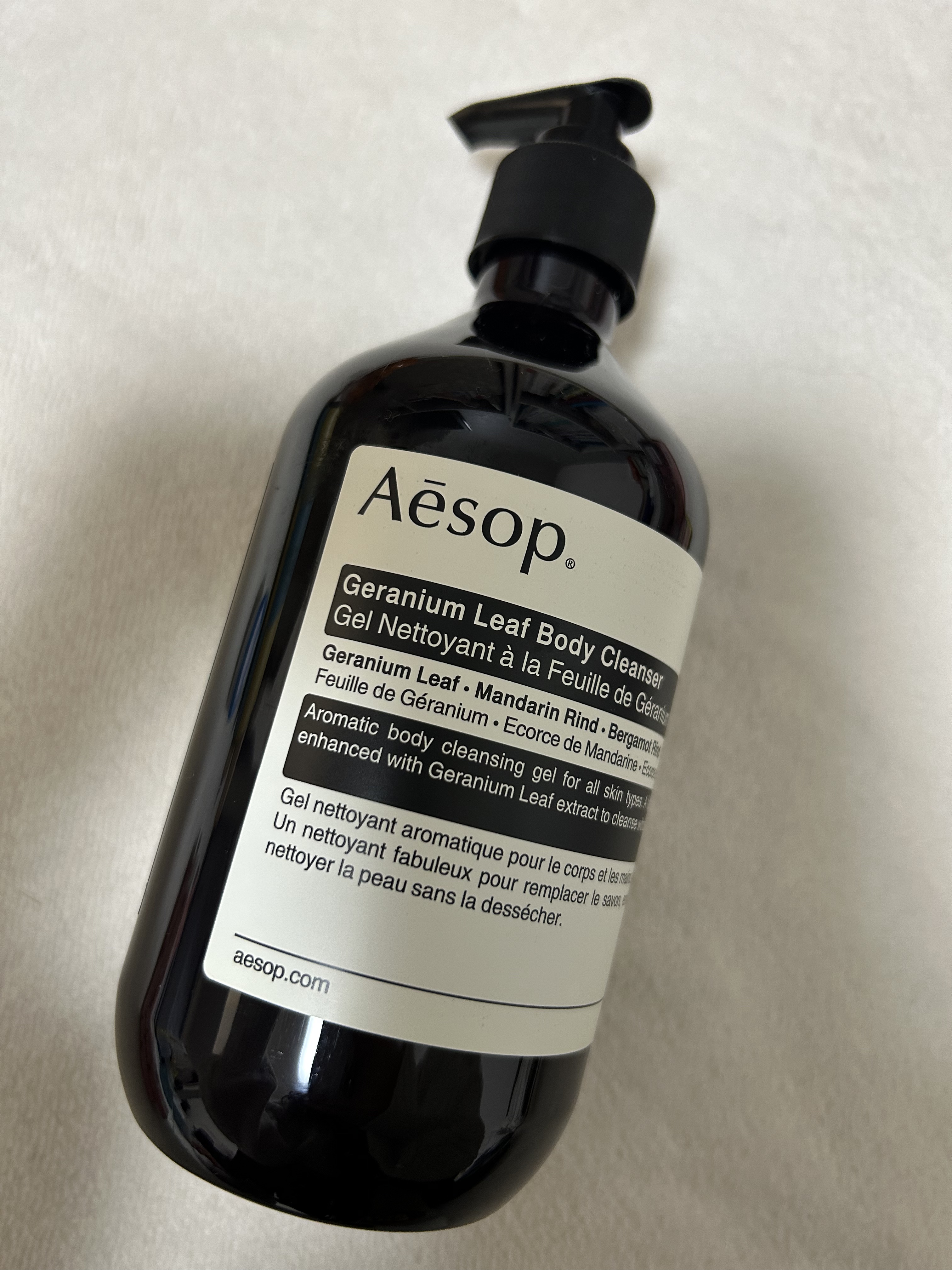 ゼラニウム ボディクレンザー 500ml/Aesop/ボディソープを使ったクチコミ（1枚目）