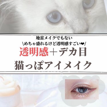 むうみん【フォロバ100】 on LIPS 「めちゃ盛れるけど透明感すごい❤︎/透明感＋デカ目の猫目メイク「..」（1枚目）