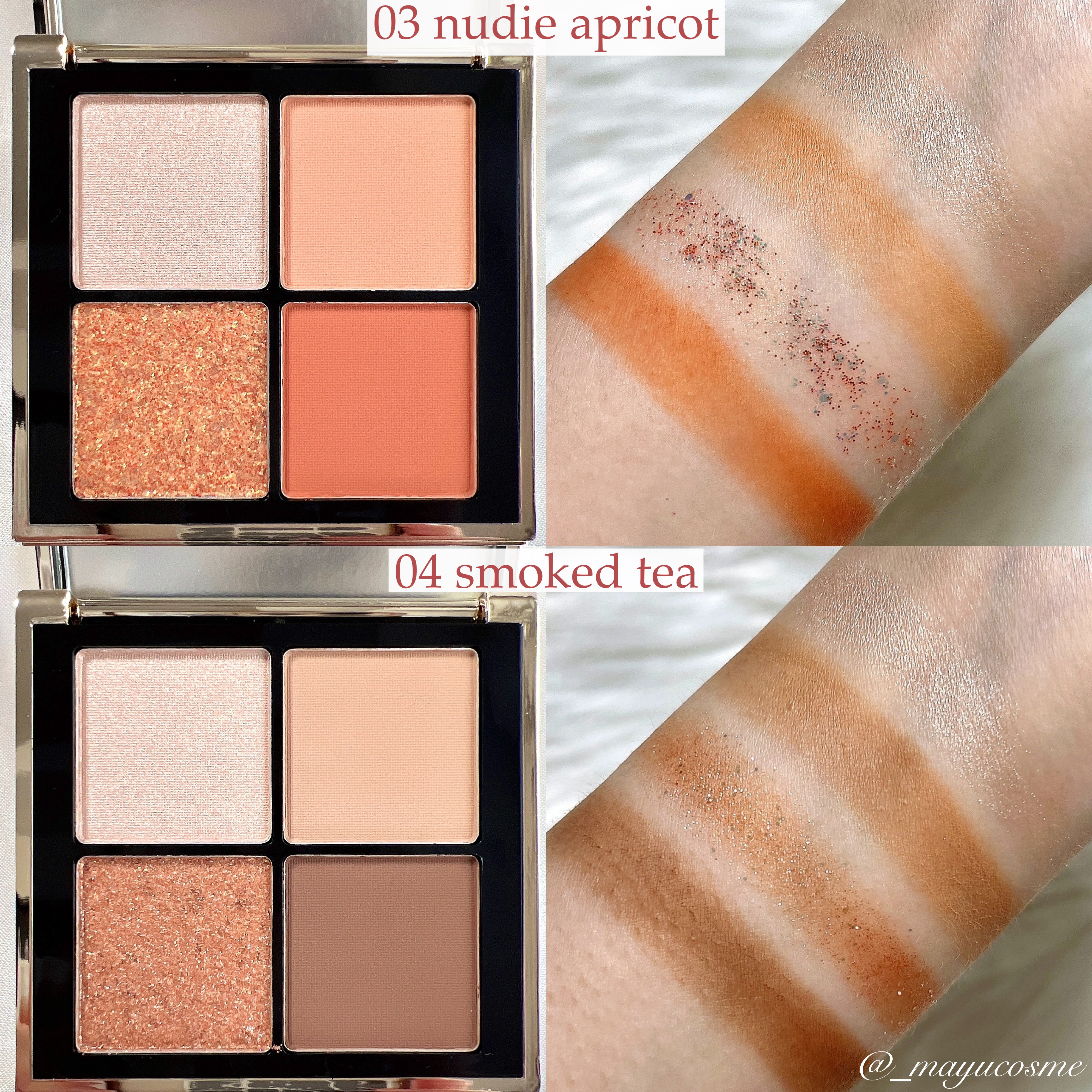4色アイシャドウパレット 03 nudie apricot/MOKA Japan cosmetics/アイシャドウパレットを使ったクチコミ（3枚目）