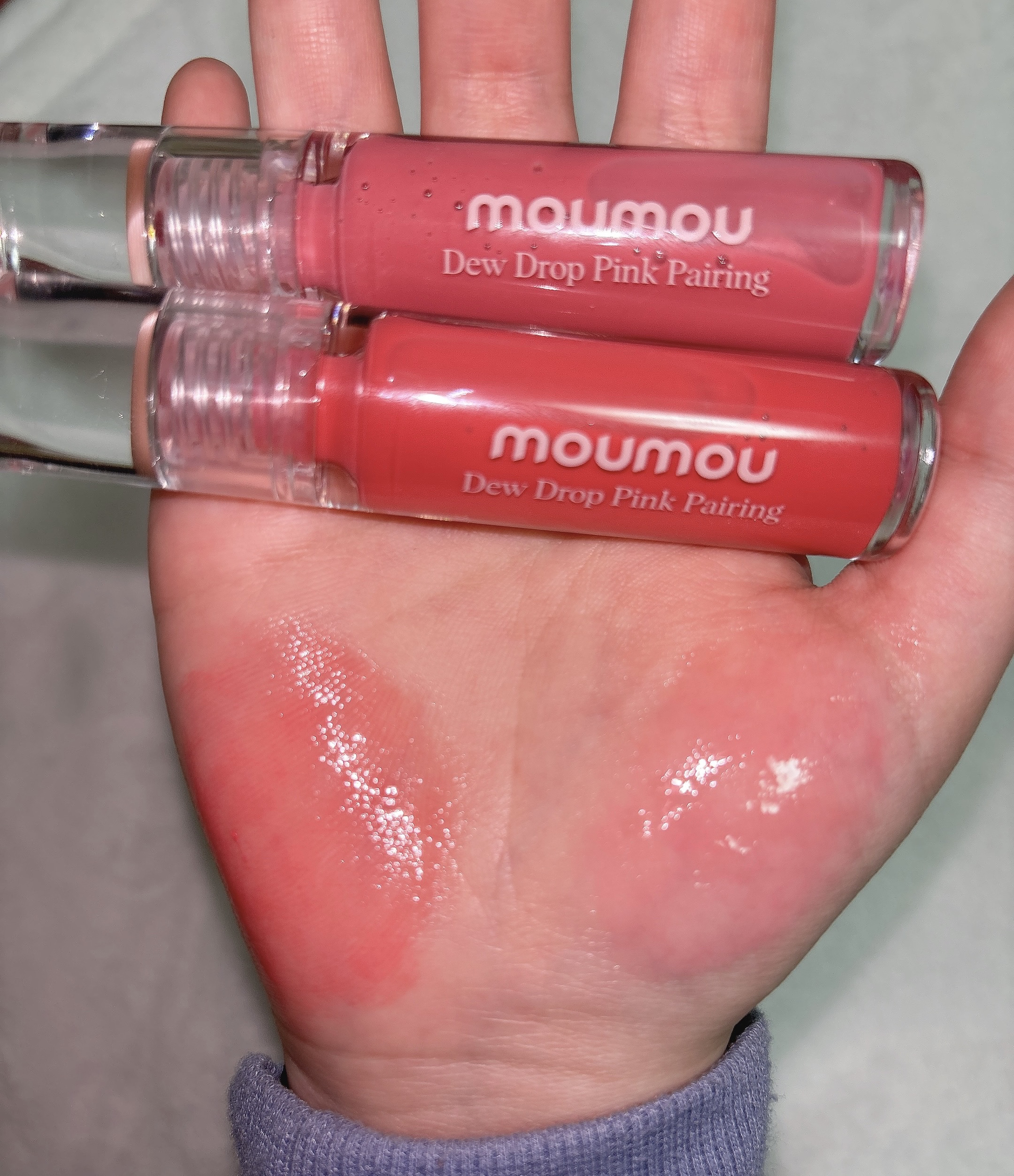 Dew Drop Pink Pairing/moumou/リップグロスを使ったクチコミ（2枚目）