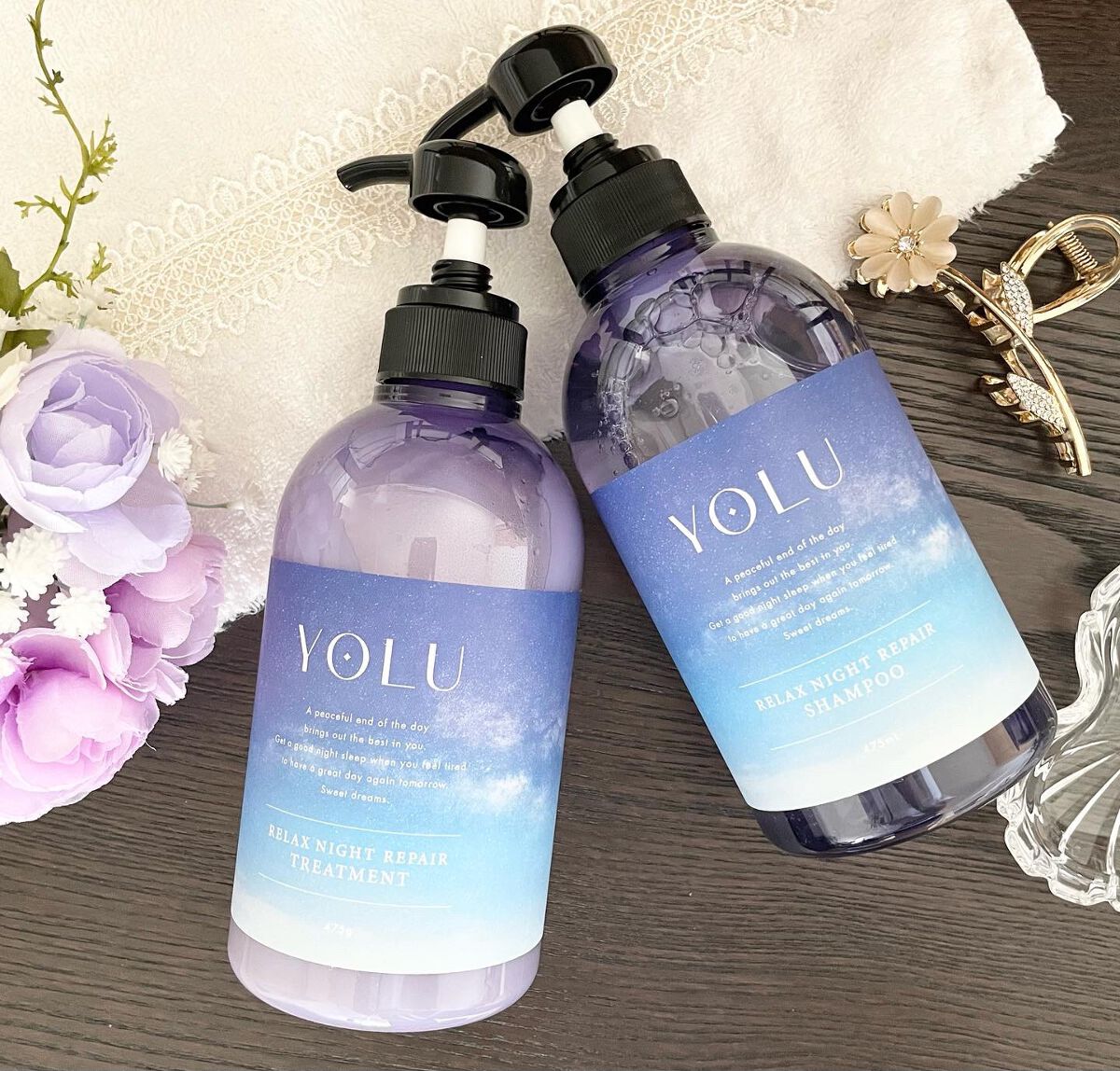 リラックスナイトリペア シャンプー/トリートメント/YOLU/市販シャンプーを使ったクチコミ(1枚目)