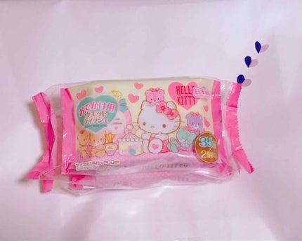 DAISO ウェットティッシュのクチコミ「♥️キュートなウエットティッシュ♥️
私の大好きなハローキティのウエットティッシュです♪
マ.....」(2枚目)