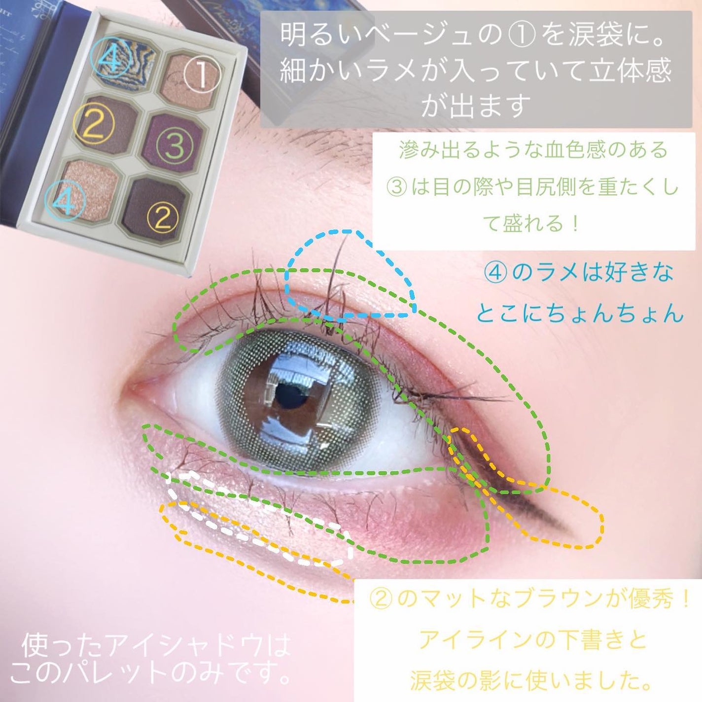 絵画アイシャドウパレット/MilleFée/アイシャドウパレットを使ったクチコミ(6枚目)