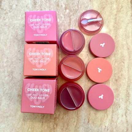 チークトーン リップ&チーク デュオバーム/TONYMOLY/口紅を使ったクチコミ(6枚目)