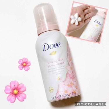 ダヴ ダヴ ブルーミングホイップ 泡洗顔料のクチコミ「Dove ブルーミングホイップ

とにかく可愛い🥰
桜の形の泡が出てきます🌸

泡で出てくるの.....」（1枚目）