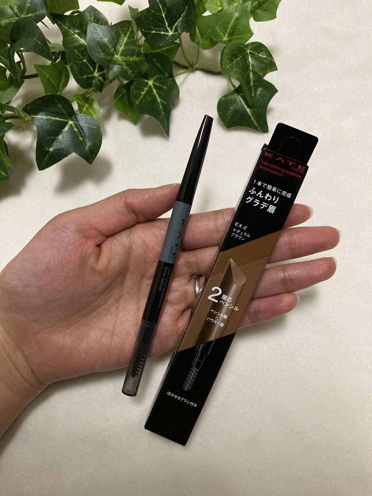 2カラーグラデーションブロウペンシル EX-2 ナチュラルブラウン/KATE/アイブロウペンシルを使ったクチコミ（2枚目）