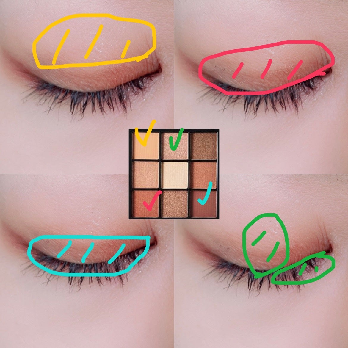 UR GLAM BLOOMING EYE COLOR PALETTE/U R GLAM/アイシャドウパレットを使ったクチコミ(2枚目)