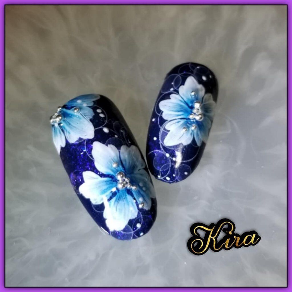 #ネイル,#ジェルネイル,#フラワーネイル,#キラキラネイルのネイルデザイン