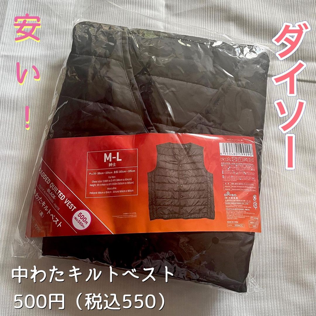 中わたキルトベスト/DAISO/その他を使ったクチコミ（1枚目）