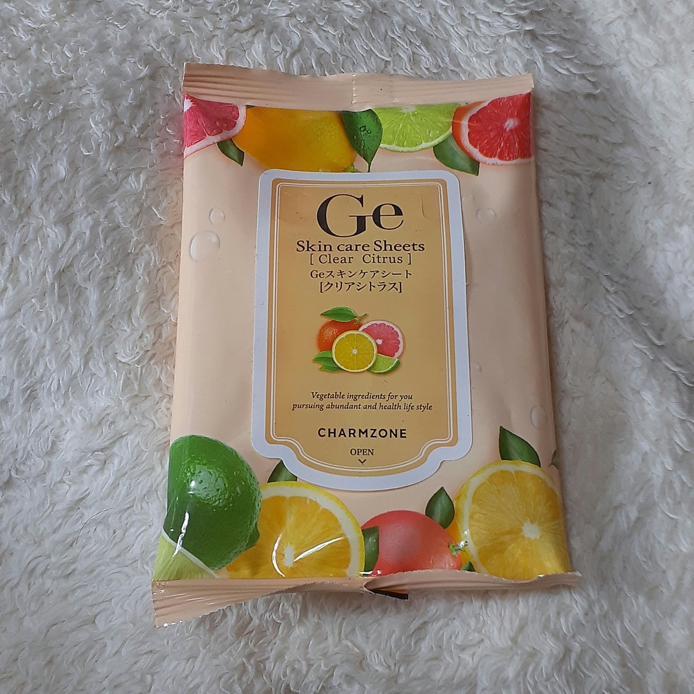 Geスキンケアシート シトラスリッチプレミアム/チャームゾーン/クレンジングシートを使ったクチコミ(1枚目)