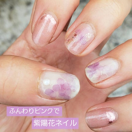 土木系おねいさん on LIPS 「梅雨入りしたし、日曜日はふんわりピンクであじさいネイルにしてみ..」(1枚目)