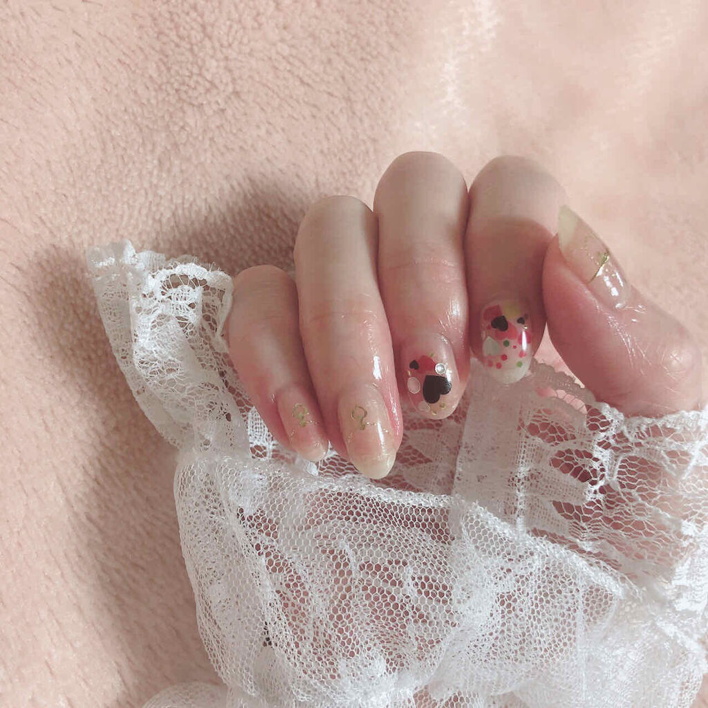 ネイルシール/Qoo10/ネイルシールを使ったクチコミ（1枚目）