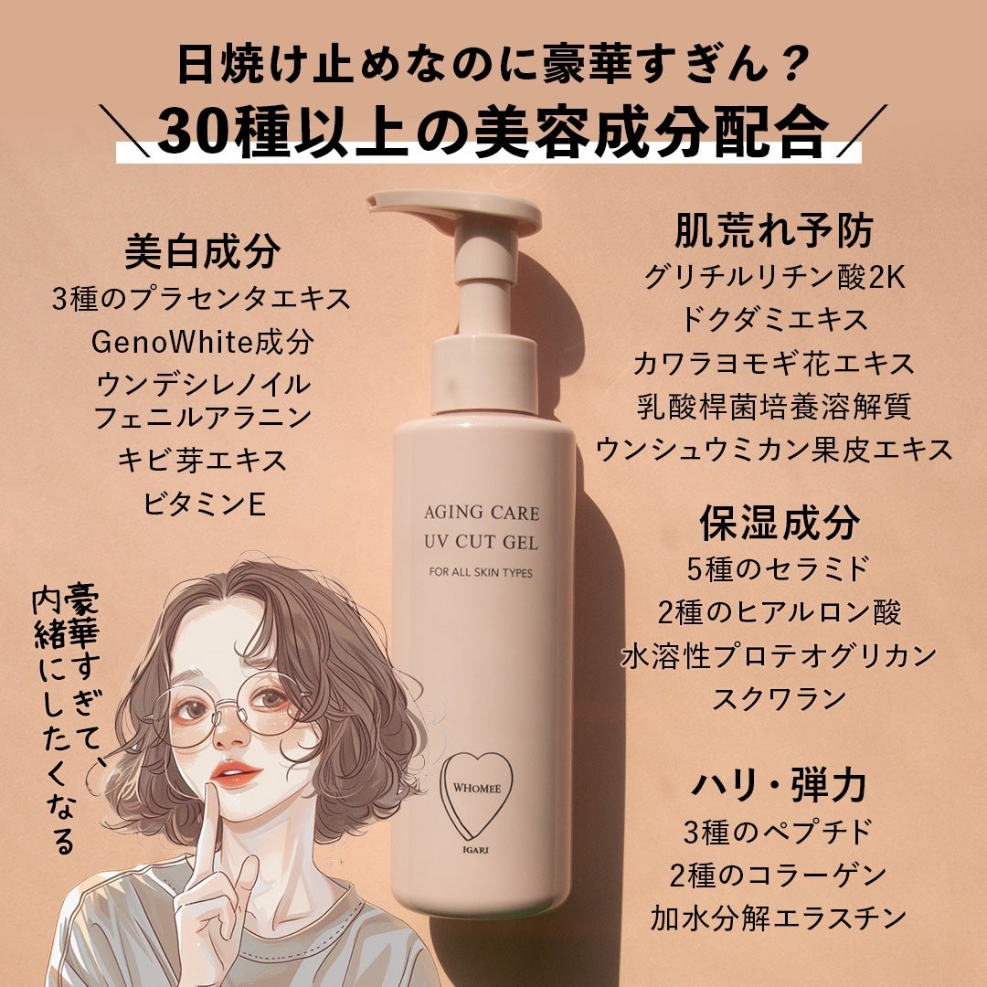 エイジングケアUVカットジェル/WHOMEE/日焼け止めジェルを使ったクチコミ(2枚目)