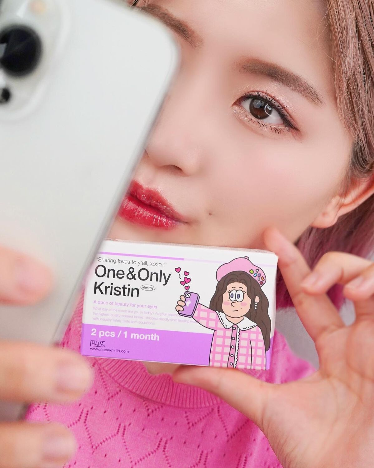 One & Only Kristin/Hapa kristin/カラーコンタクトレンズを使ったクチコミ（1枚目）