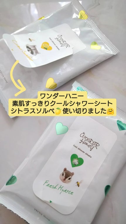 ワンダーハニー 素肌すっきりクールシャワーシート/VECUA Honey/ボディシートを使ったクチコミ(1枚目)