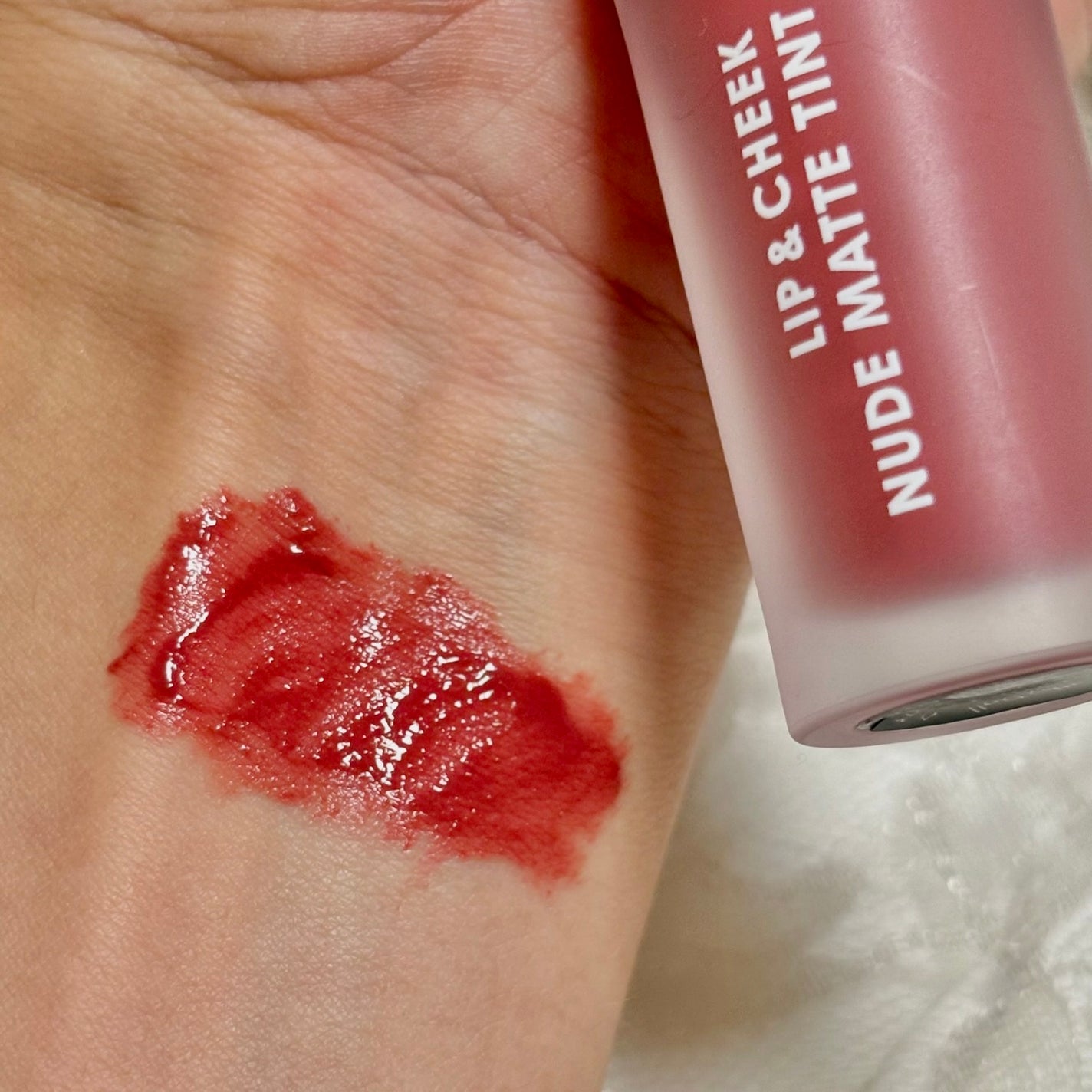 リップアンドチーク ヌードマットティント/CathyDoll/リップティントを使ったクチコミ(3枚目)