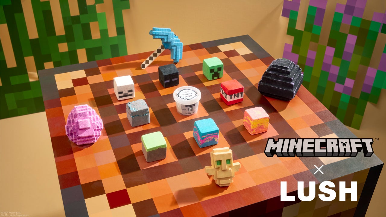「LUSH」と「Minecraft」の限定コラボレーション!全14種のバスボムを3段階に分けて2024年8月15日(木)より発売のサムネイル