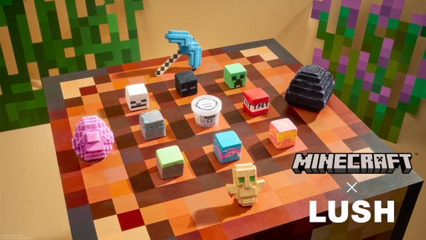 「LUSH」と「Minecraft」の限定コラボレーション!全14種のバスボムを3段階に分けて2024年8月15日(木)より発売