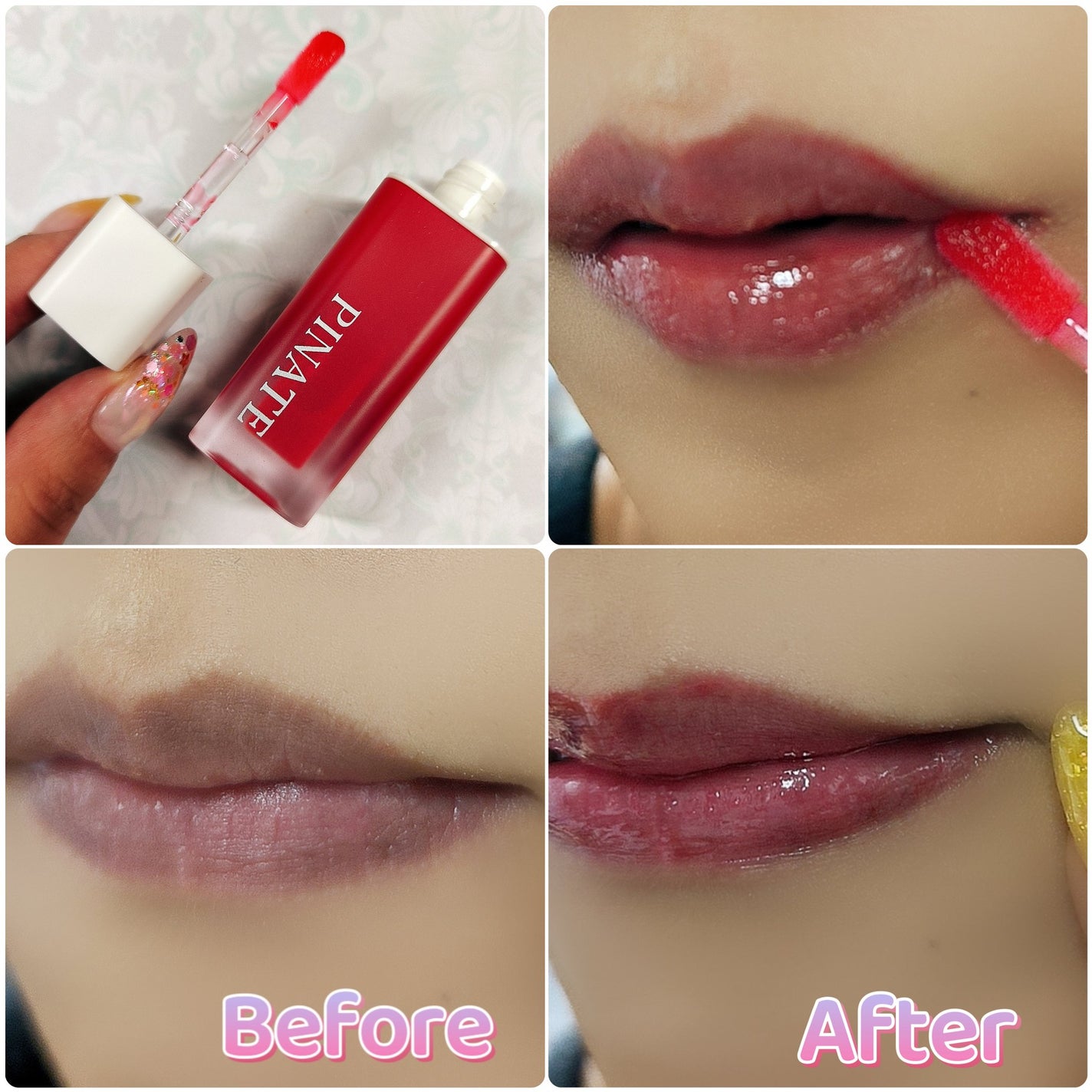 ナチュラルブルームリップオイルセラム 3色セット/PINATE/リップグロスを使ったクチコミ(4枚目)