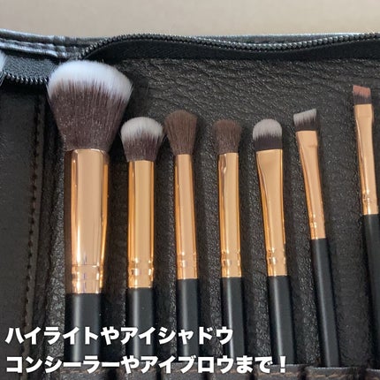 貴族のゴールド メイクブラシ11本セット 化粧ポーチ付き/SIXPLUS/メイクブラシを使ったクチコミ(3枚目)