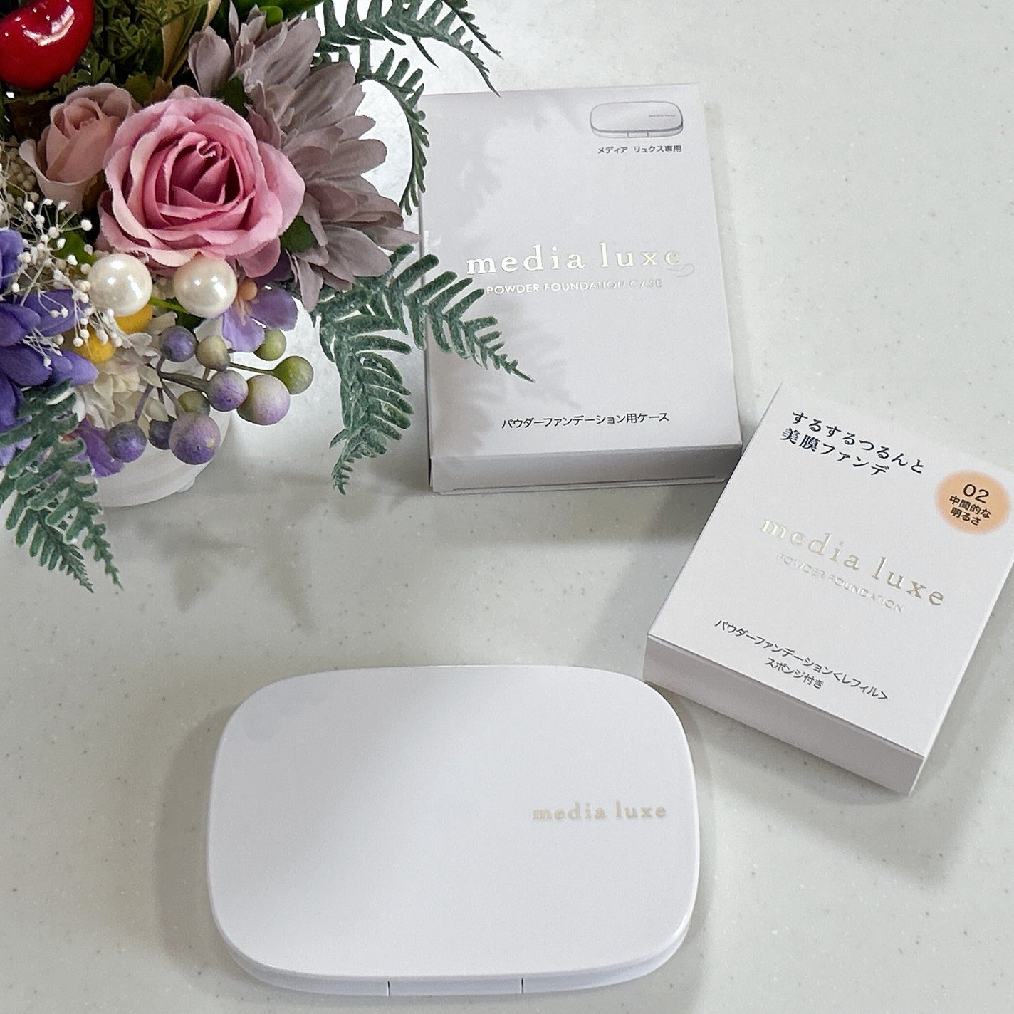 パウダーファンデーション/media luxe/パウダーファンデーションを使ったクチコミ(2枚目)