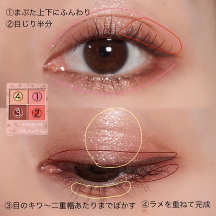 シルキースフレアイズ(マットタイプ)/キャンメイク/アイシャドウパレットを使ったクチコミ(2枚目)