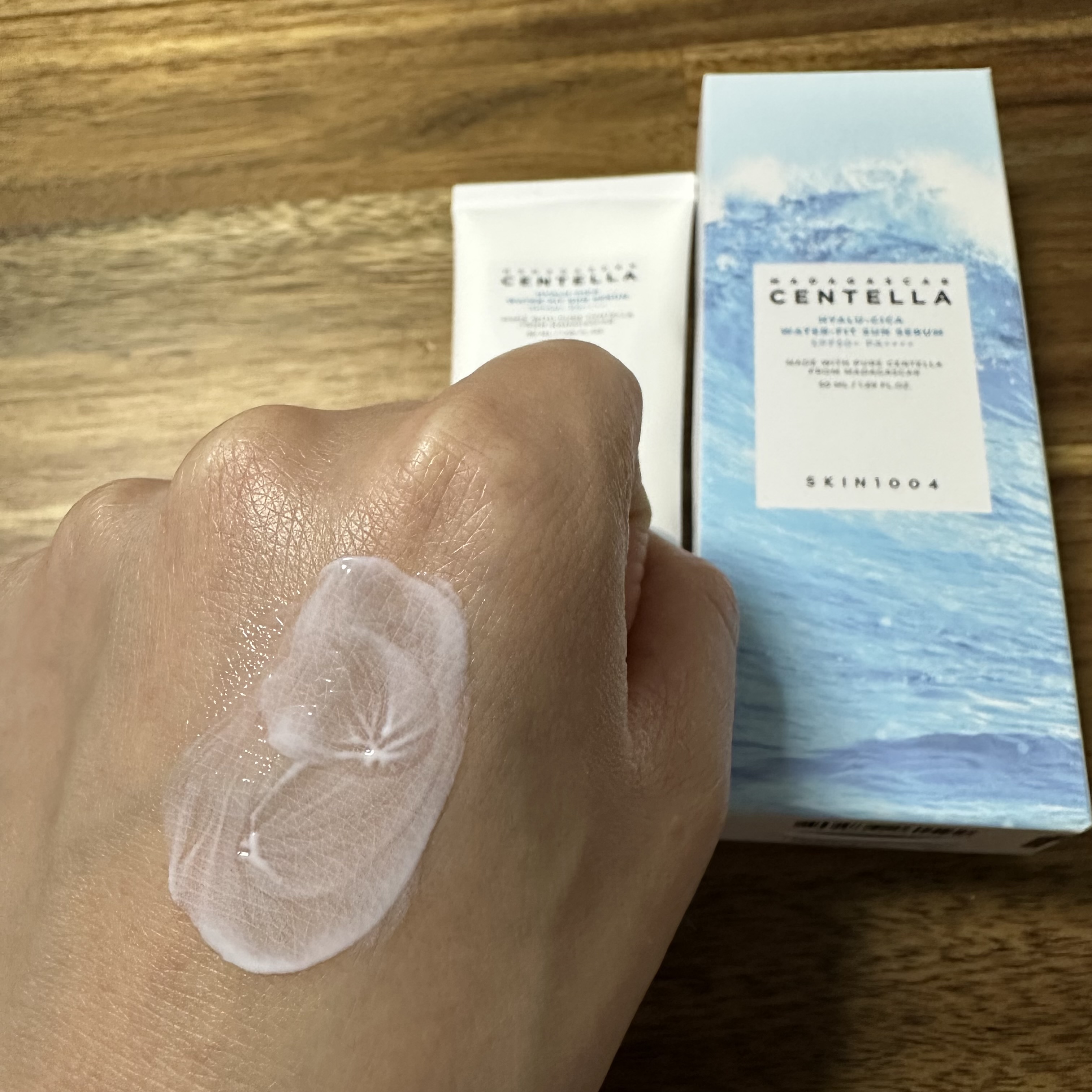 ヒアルーシカ ウォーターフィット サンセラム/SKIN1004/日焼け止めローションを使ったクチコミ（3枚目）