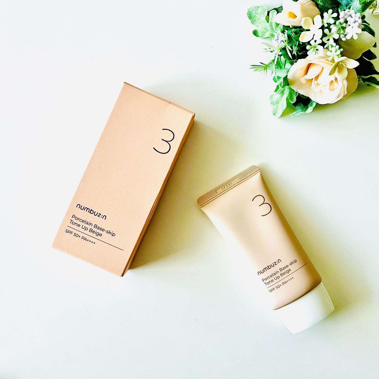 3番 ノーファンデ陶器肌トーンアップクリーム/numbuzin/化粧下地を使ったクチコミ（1枚目）