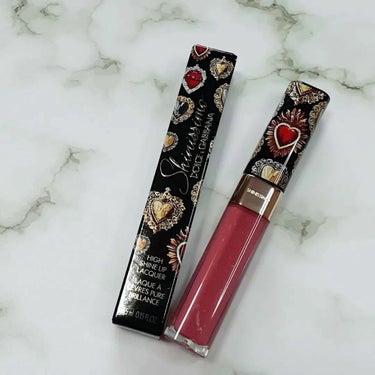 シャイニッシモ ハイシャインリップラッカー #140 PINK CRUSH/DOLCE&GABBANA BEAUTY/口紅を使ったクチコミ（1枚目）