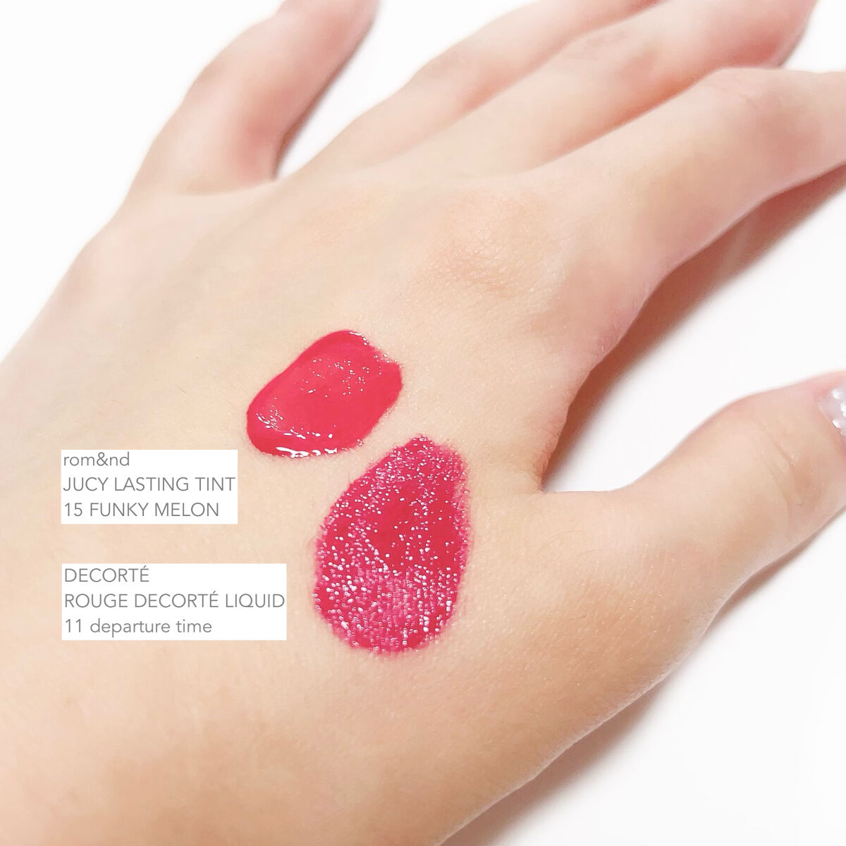 ジューシーラスティングティント/rom&nd/リップティントを使ったクチコミ（2枚目）