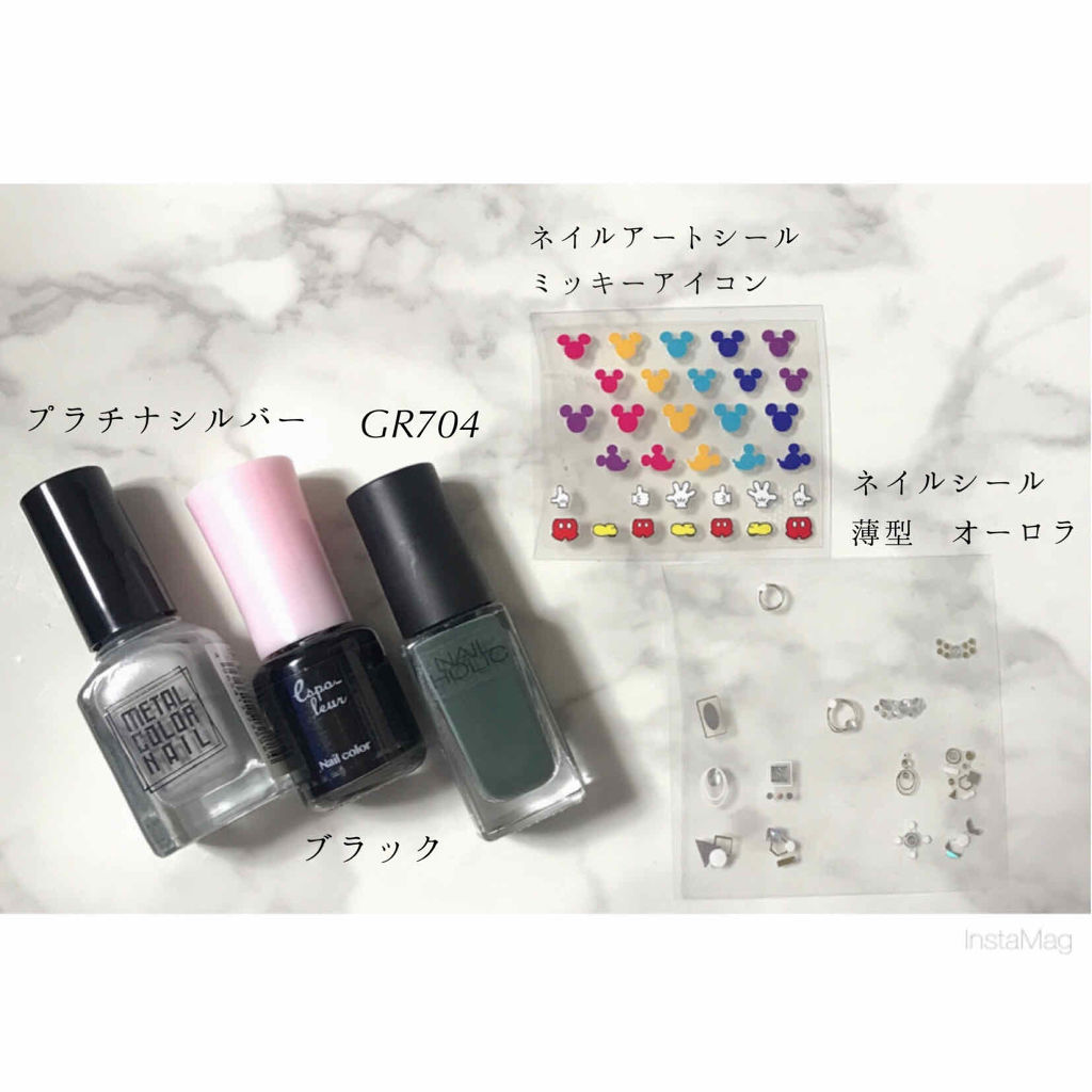 メタルカラーネイル プラチナシルバー　/キャンドゥ/マニキュアを使ったクチコミ（2枚目）