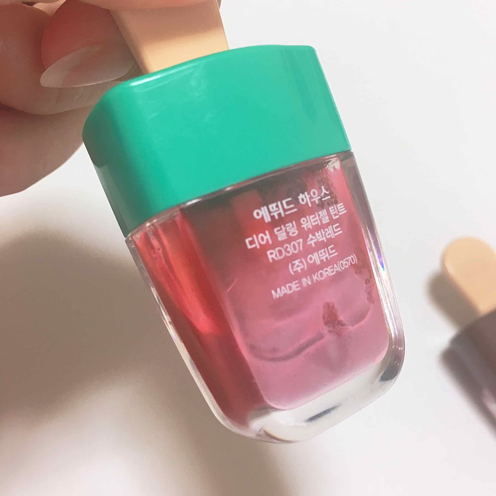 ディアダーリン ウォータージェルティント （アイスティント）/ETUDE/口紅を使ったクチコミ（2枚目）