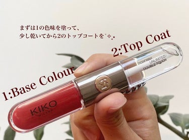 KIKO UNLIMITED DOUBLE TOUCHのクチコミ「＼落ちない最強プチプラリップ／
               KIKO MILANO
U.....」（2枚目）