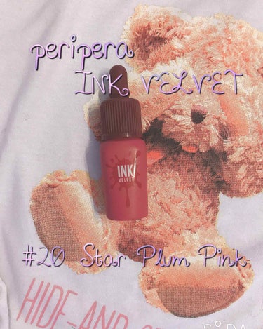 peripera  INK  VELVET
＃20 Star  Plum Pink


本日2回目！

色味.....可愛い過ぎ💕
 
深い、ピンクがかった赤みたいな、大人っぽい
色です💕

唇にのせて
