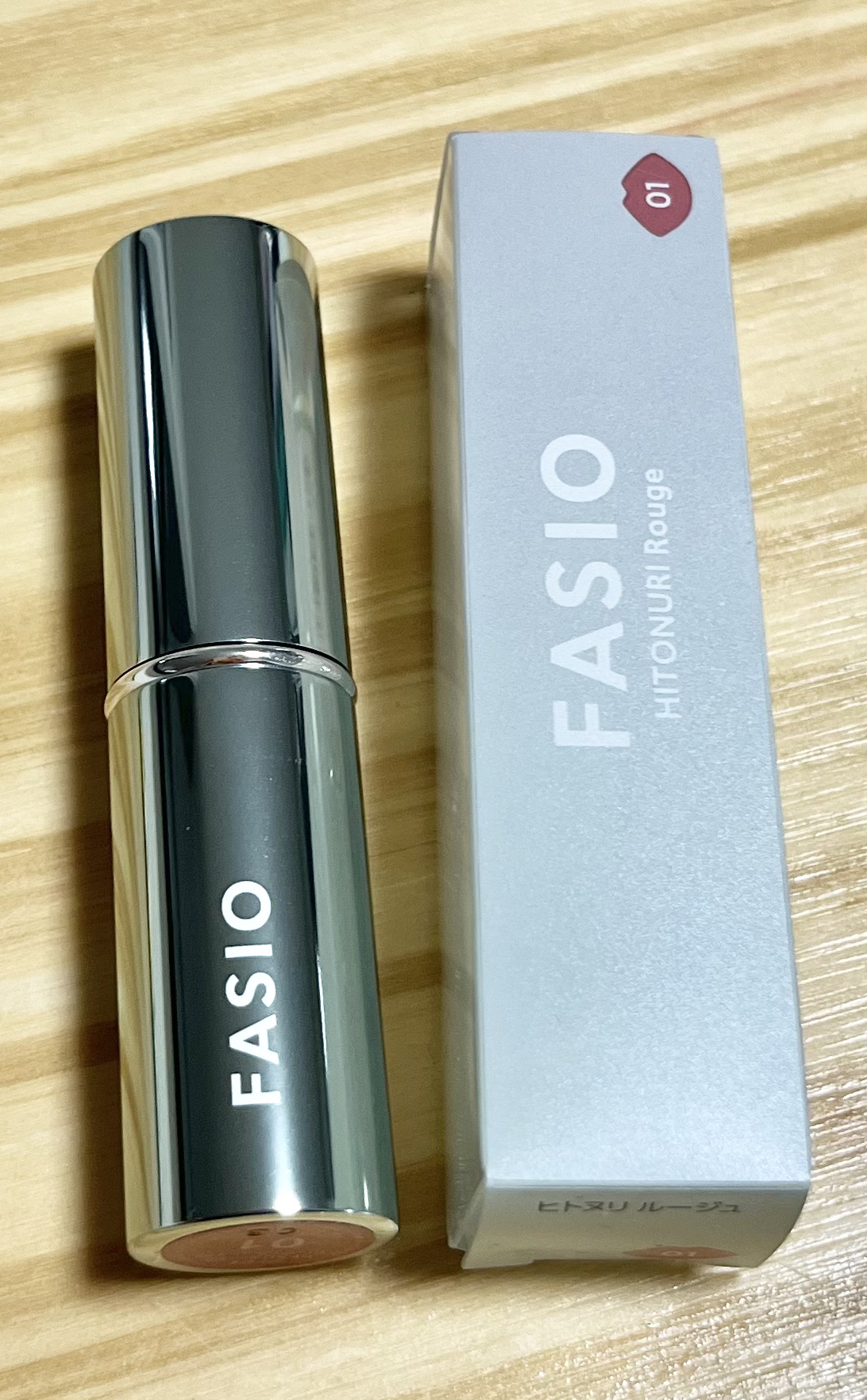 ヒトヌリ ルージュ 01 ヌーディーピンク/FASIO/口紅を使ったクチコミ（1枚目）