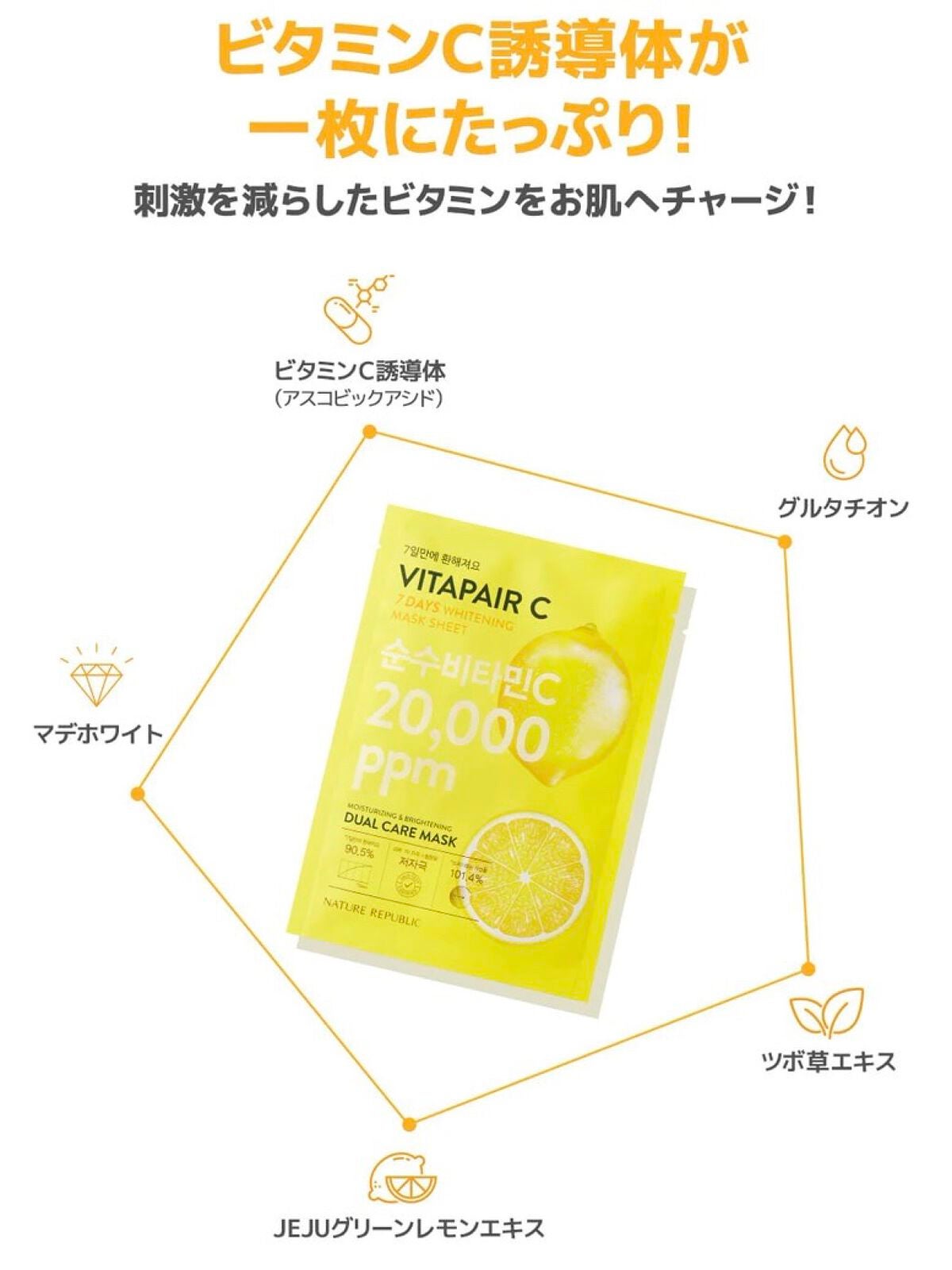 ビタペアC 7DAYS ホワイトニングマスクシート/ネイチャーリパブリック/シートマスク・パックを使ったクチコミ(6枚目)