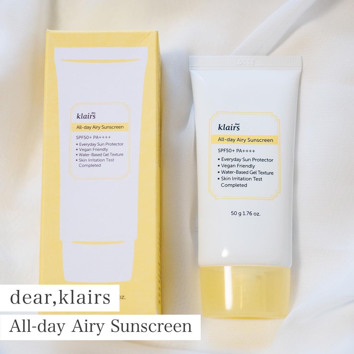 All-day エアリーサンスクリーン50g/Klairs/日焼け止めクリームを使ったクチコミ（1枚目）