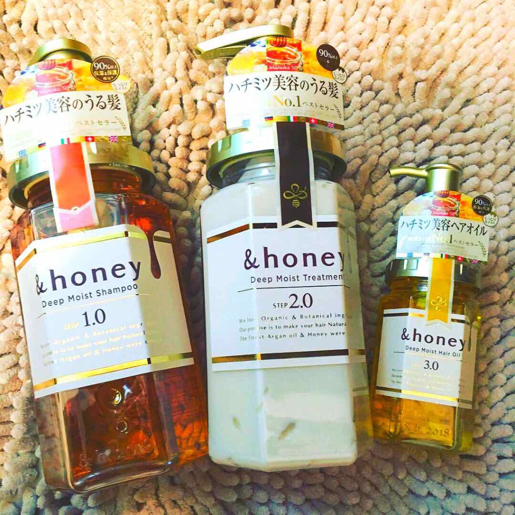 ディープモイスト シャンプー1.0／ヘアトリートメント2.0/&honey/市販シャンプーを使ったクチコミ（1枚目）
