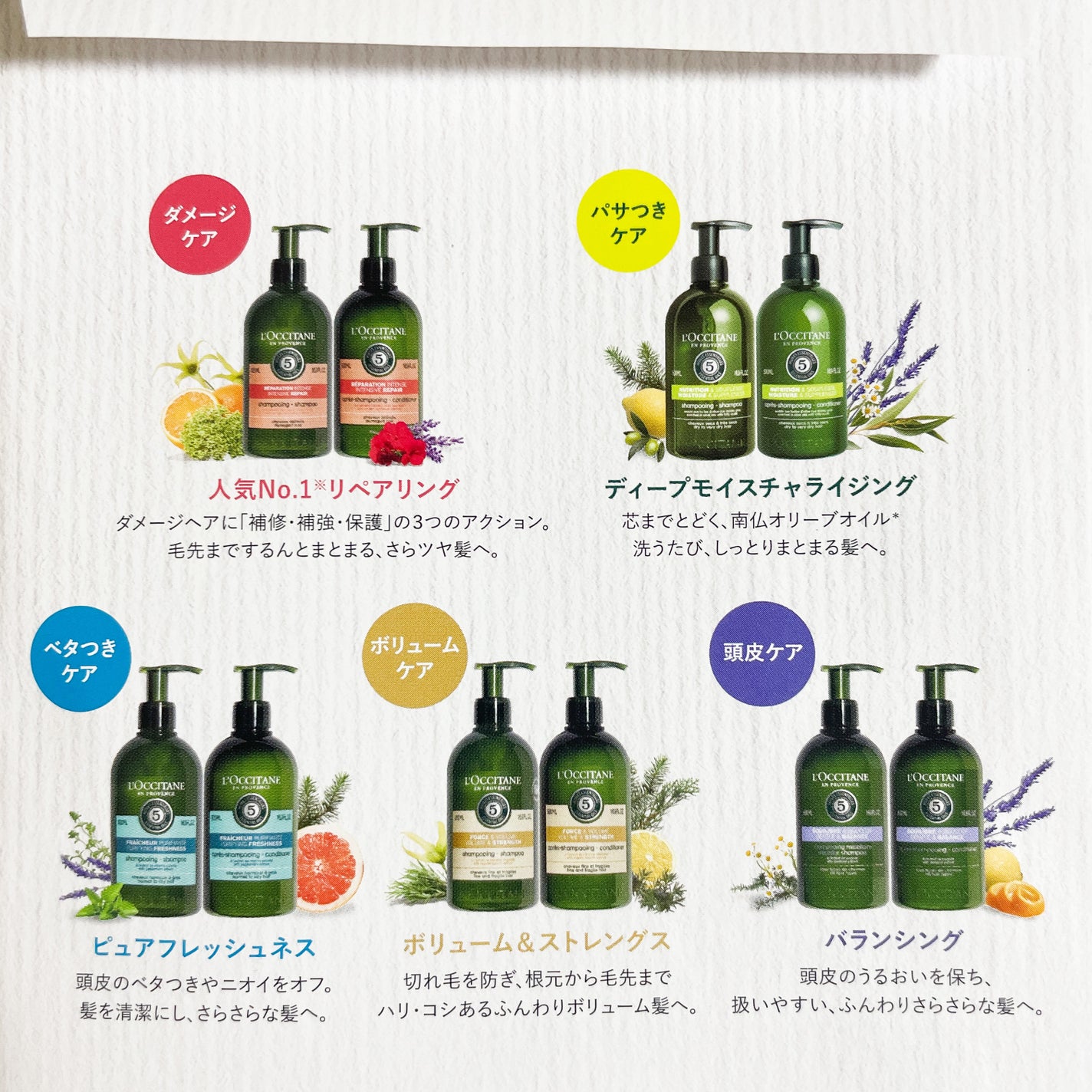 ファイブハーブスリペアリングシャンプー/コンディショナー/L'OCCITANE/シャンプー・コンディショナーを使ったクチコミ(2枚目)