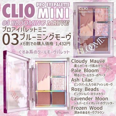 プロ アイパレット ミニ 03 BLOOMING MAUVE/CLIO/アイシャドウパレットを使ったクチコミ（2枚目）