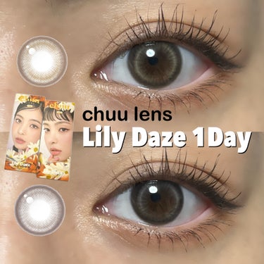 chuu LENSの新作！ちゅるぷるんな瞳🥺

────────────
Lily Daze 1Day(リリーデイズワンデー)
Sun Brown/Sun Gray
使用期間：1DAY
直径：14.2m