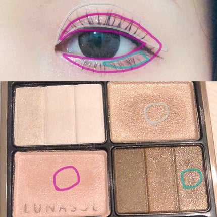 スリーディメンショナルアイズ/LUNASOL/アイシャドウパレットを使ったクチコミ(2枚目)