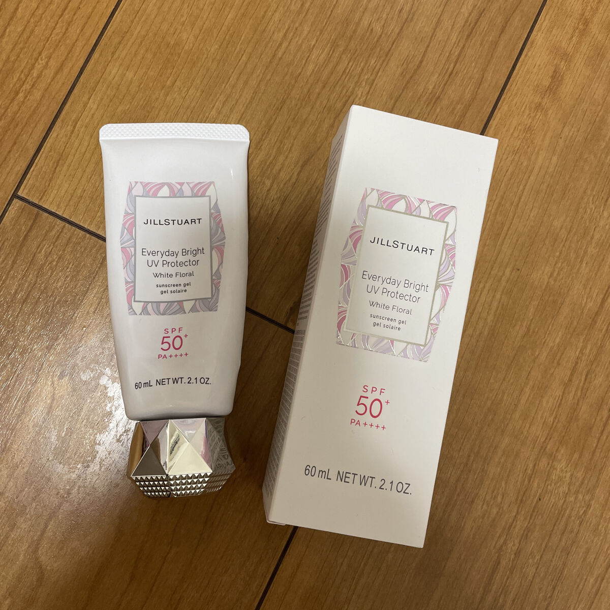 エブリデイブライト UVプロテクター ホワイトフローラル 75g/JILL STUART/日焼け止めジェルを使ったクチコミ（1枚目）