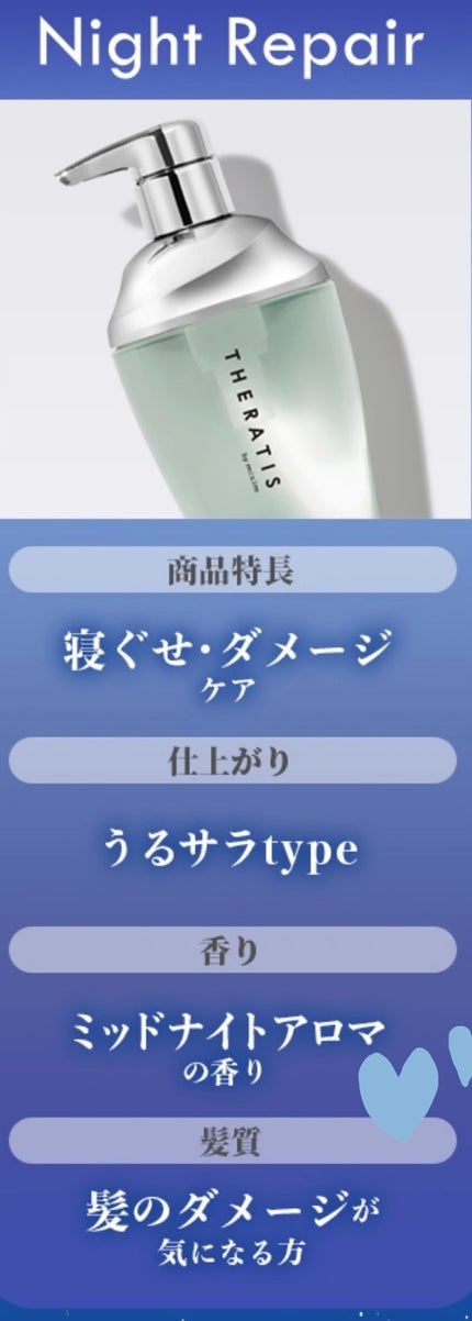 ナイトリペア ヘアオイル/THERATIS/ヘアオイルを使ったクチコミ(2枚目)